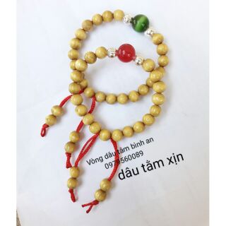 Vòng dâu tằm 2 bi bạc 1 viên đá