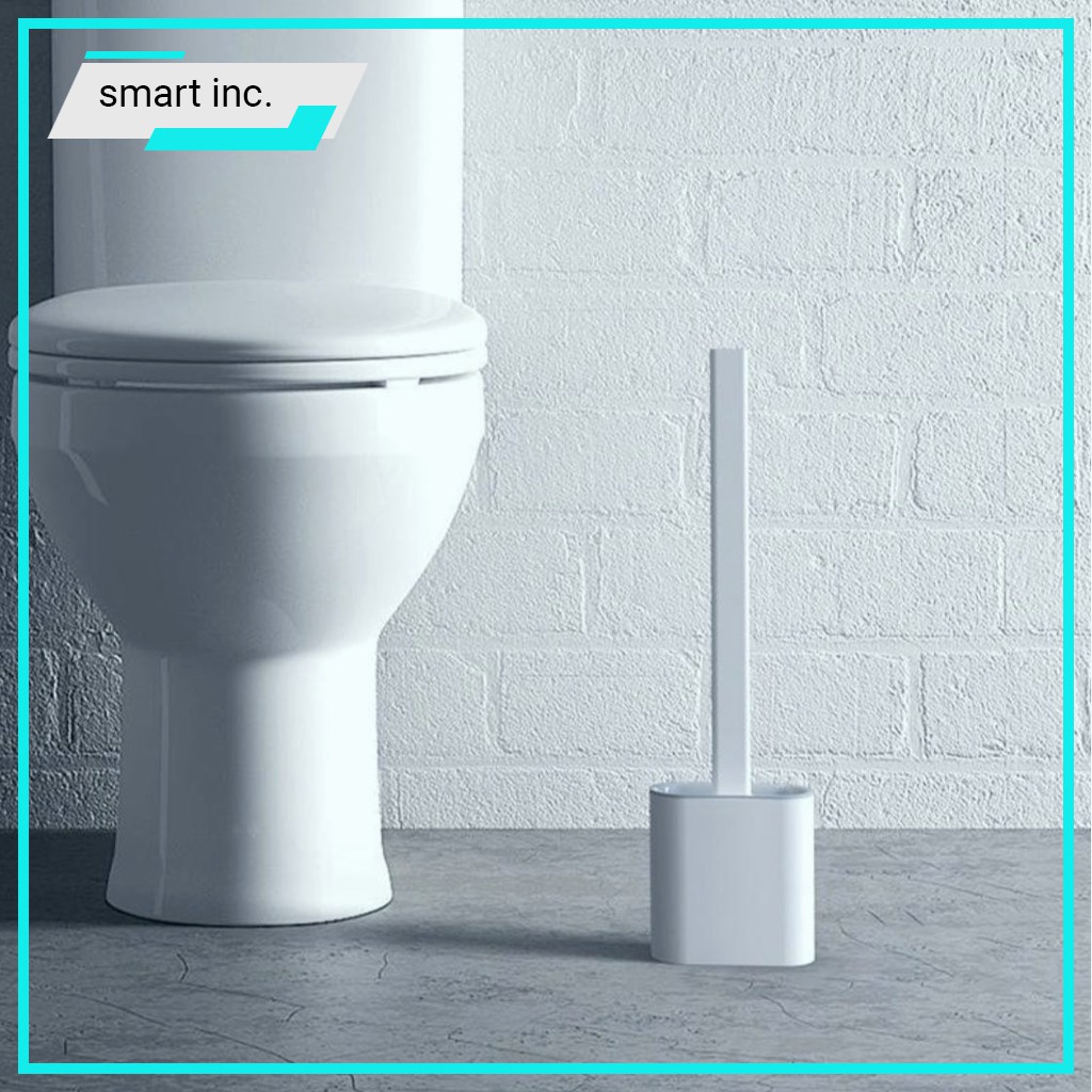 Chổi Cọ Chà Rửa Toilet Bàn Chải Tẩy Rửa Bồn Cầu Silicon Nhà Vệ Sinh Kèm Hộp Đựng Dán Tường