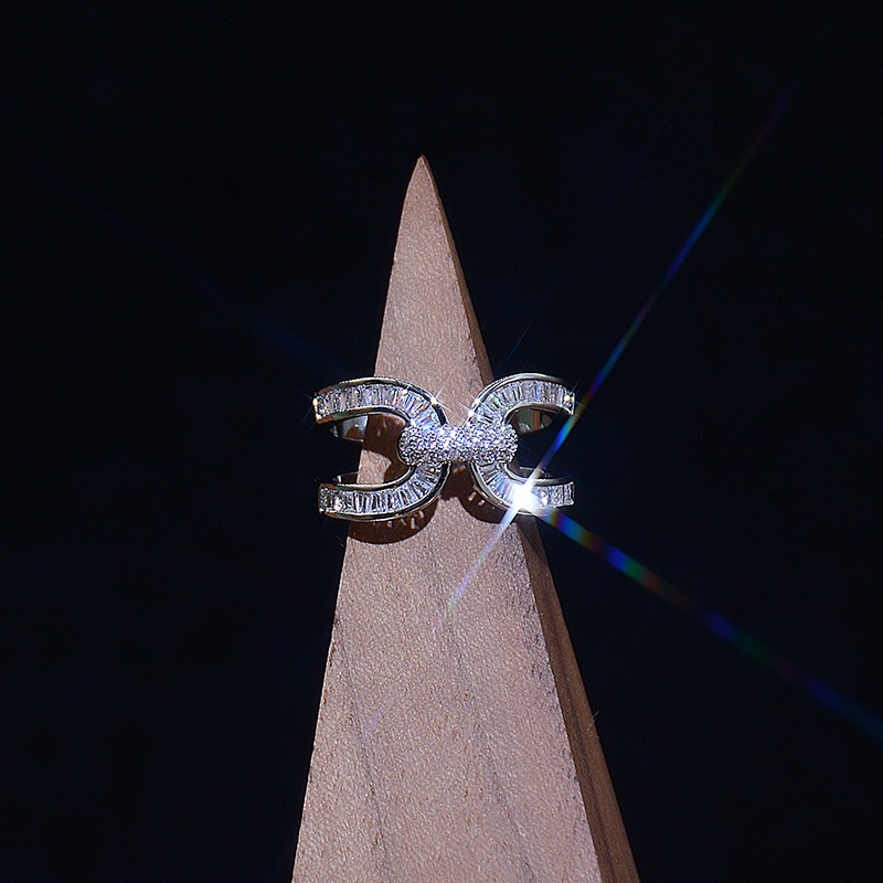 Nhẫn Hở Etrendy Đính Đá Zircon Giản Dị Sang Trọng Cho Nữ