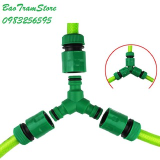 Combo 01 đầu chia 3 và 03 cut nối nhanh dùng để nối 3 đầu ống nước mềm 14mm.