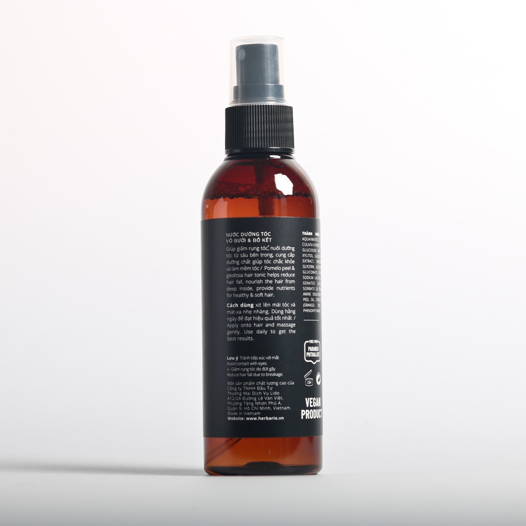 Tinh dầu dưỡng tóc vỏ bưởi và bồ kết Herbario 100ml giảm rụng tóc, khích mọc tóc nhanh | BigBuy360 - bigbuy360.vn