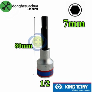 Tuýp lục giác 7mm Kingtony 403507 loại 1/2 dài 80mm