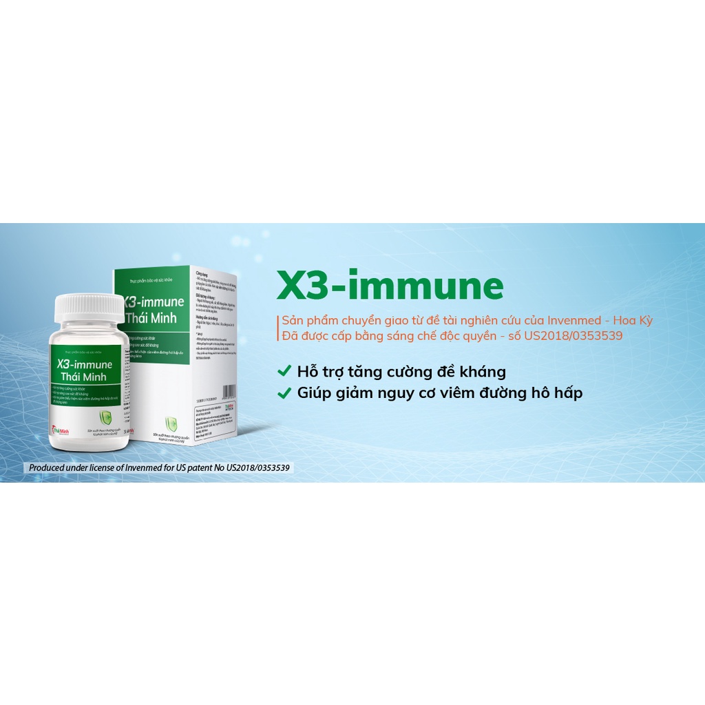 Xuyên Tâm Liên X3-Immune Thái Minh - Tăng đề kháng, tăng cường sức khỏe, phòng ngừa viêm đường hô hấp