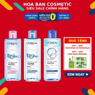 Nước tẩy trang cho mọi loại da L'Oreal Paris 3-in-1 Micellar Water 400ml