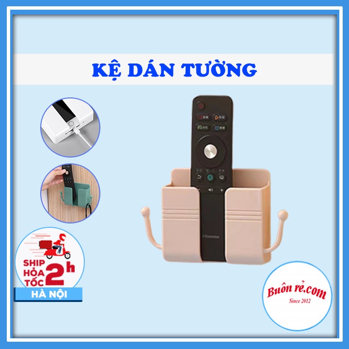 Kệ dán tường có móc treo Việt Nhật  – Khay đựng điều khiển vật dụng móc chìa khóa Br 01600