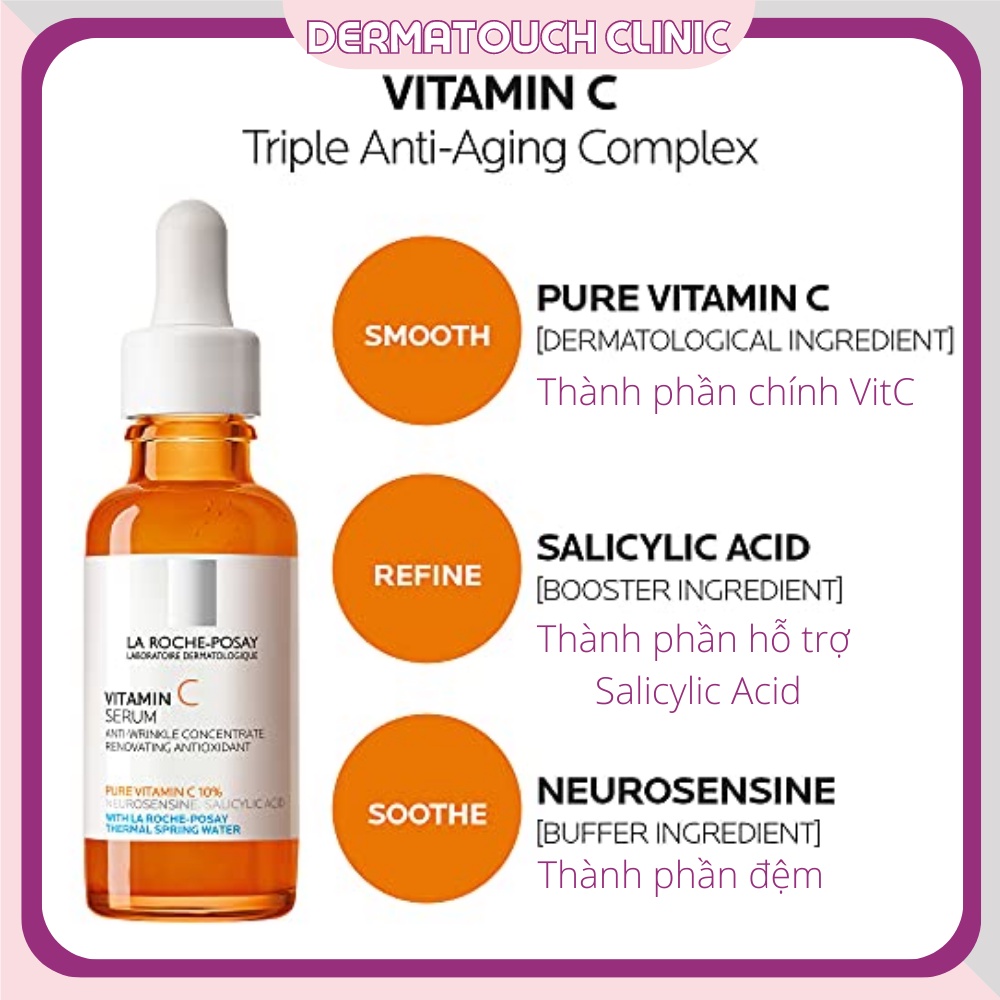 ✅[Chính Hãng] Serum Pure Vitamin C10 La Roche-Posay giúp cải thiện và làm sáng da