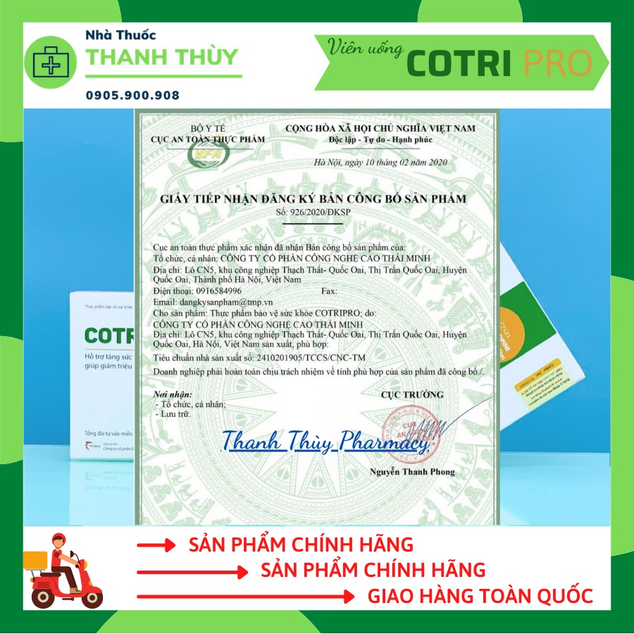 Viên Uống COTRIPRO  Hỗ Trợ Tăng Sức Bền Thành Mạch, Giúp Giảm Triệu Chứng Của Trĩ