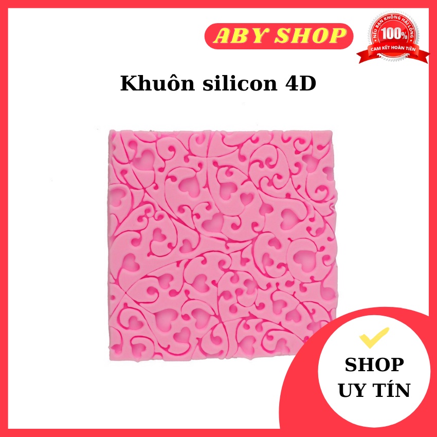 Khuôn silicon 4D ⚡ HÀNG LOẠI 1 ⚡ khuôn silicon ren trái tim 971 hình dáng bắt mắt, hấp dẫn