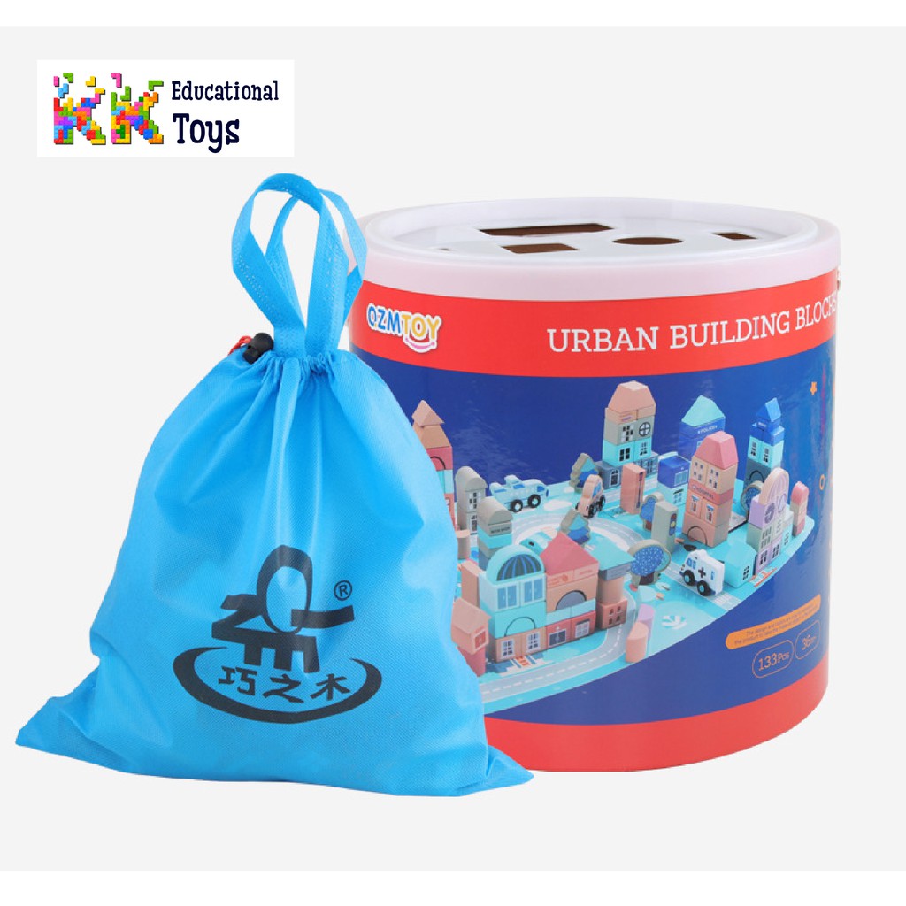 Đồ chơi giáo dục: Bộ xếp hình khối xây dựng thành phố - Building block - KKstore