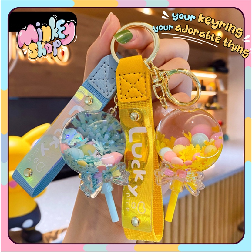 Móc Khóa Đẹp Hình Que Kẹo Lucky Cute phụ kiện Túi Xách dễ thương -Minkey