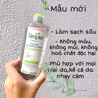 Tẩy trang Simple 200ml ( mẫu mới )