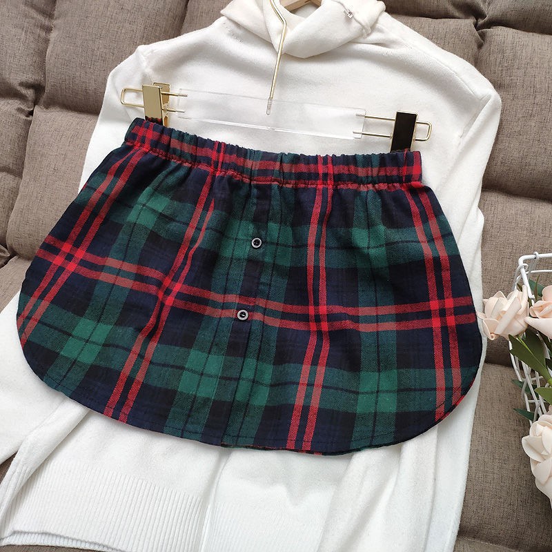 Free shipping in stock girls pleated skirt Korean version of pure cotton fashion trend net red plaid INS inner skirt< | BigBuy360 - bigbuy360.vn