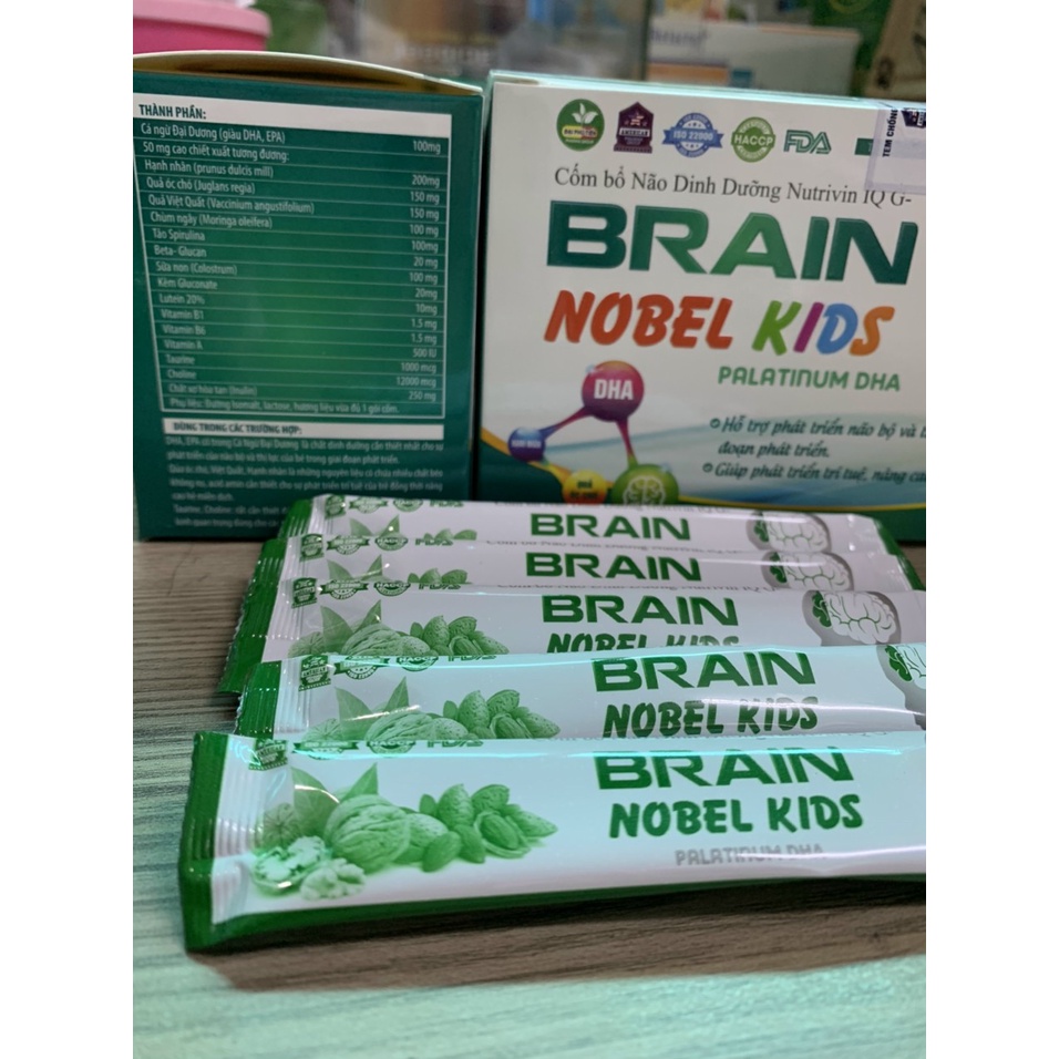 Cốm Bổ Não dinh dưỡng Trẻ Em Brain Nobel Kids bổ não, tăng thị lực, tăng cường miễn dịch, óc chó, việt quất, hạnh nhân