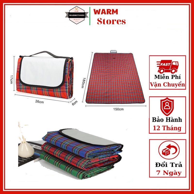 Thảm dã ngoại du lịch đi biển, bạt trải picnic cắm trại đi phượt kết hợp tập yoga gấp gọn chống thấm nước