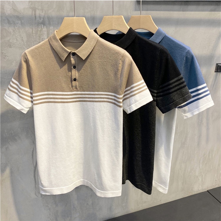 Bán Chạy!F &amp; X Áo Thun polo Dệt Kim Ngắn Tay Phong Cách Anh Quốc Thời Trang Mùa Hè Cho Nam
