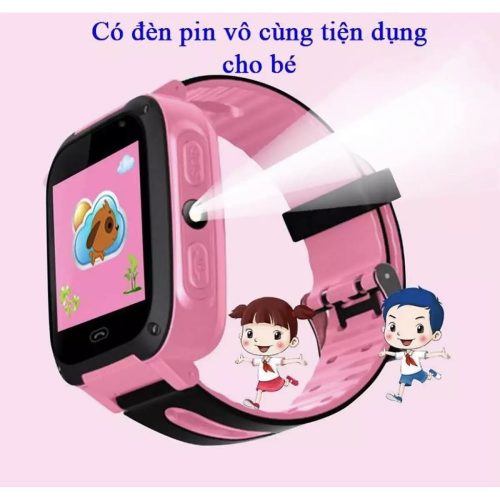 [Flash sale] Đồng hồ định vị trẻ em S4 phiên bản tiếng Việt, Đồng hồ định vị có Camera, Đèn pin, chống nước nhẹ