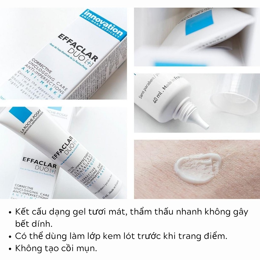 Kem Dưỡng Da La Roche-Posay Effaclar Duo+ Giúp Giảm Mụn Ngăn Ngừa Vết Thâm (40ml)