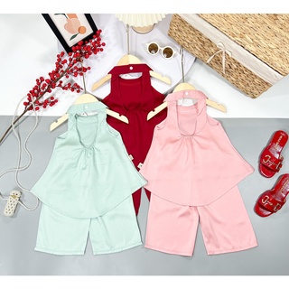 Bộ lụa quần xuông bé gái