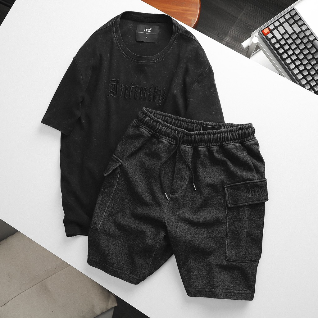 Set Bộ Áo Thun-Quần Đùi Họa Tiết Wash INF SS21Thời Trang Cao Cấp , Chất Vải Thun Cotton Co Giãn, INF SB000803, SOMEHOWS