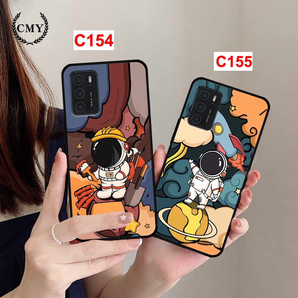 Ốp lưng Oppo A16 in hình phi hành gia vũ trụ.