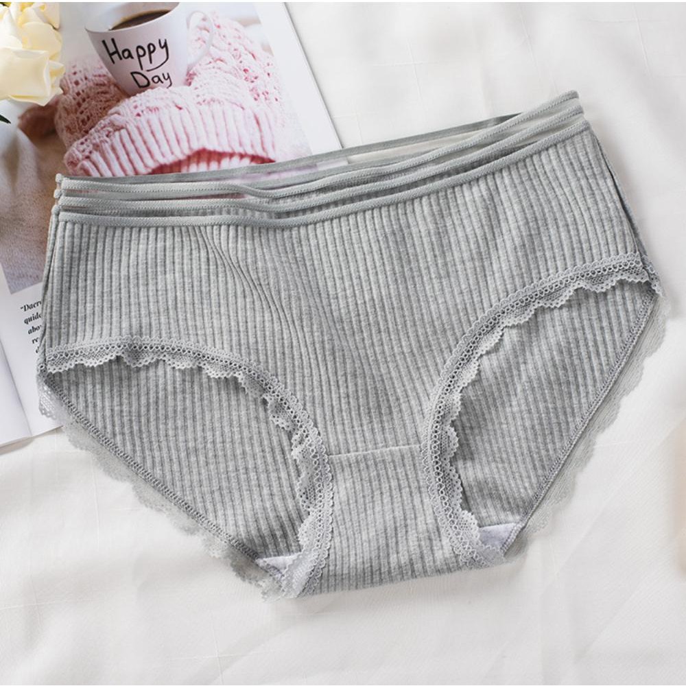 Quần lót nữ 💖FREESHIP💖 Giảm 10k nhập mã [ QUAN LOT NU ] 💖Quần lót gân tăm viền ren QL02 | BigBuy360 - bigbuy360.vn