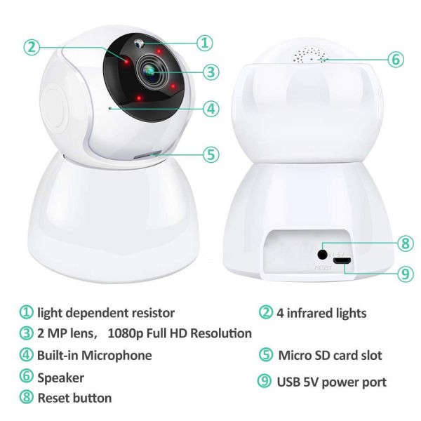 Camera an ninh không dây Wifi 1080P 720P P2P với tầm nhìn ban đêm tốt