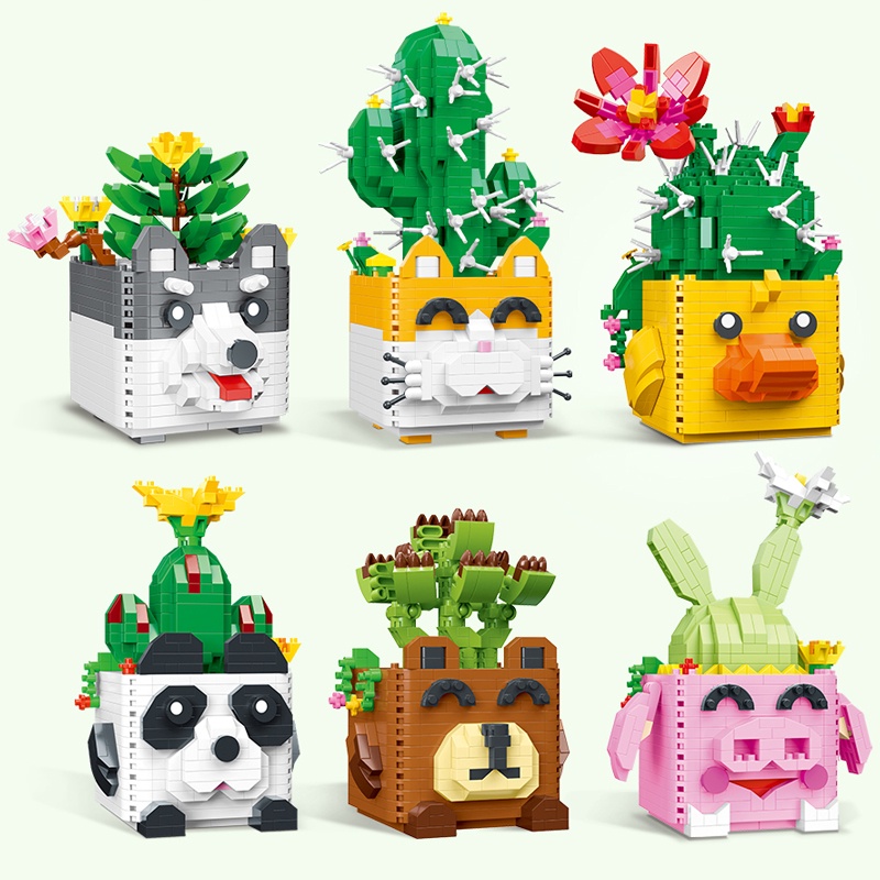 Khối Lắp Ráp Nhỏ 6 Kiểu Trang Trí Trên Bàn Dễ Thương Làm Quà Tặng