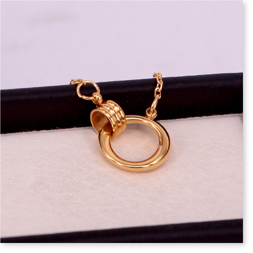 Vòng tay nữ Lắc tay nữ TITAN nhẫn đôi hình học S10-505A - CAM KẾT KHÔNG GỈ, KHÔNG BAY MÀU - BẢO HÀNH 12 THÁNG