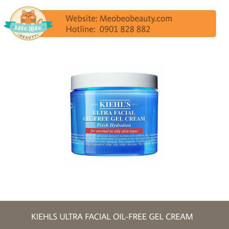 Kem Dưỡng Kiềm Dầu 24h Kiehls Ultra Facial Oil-Free Gel Cream 125ml