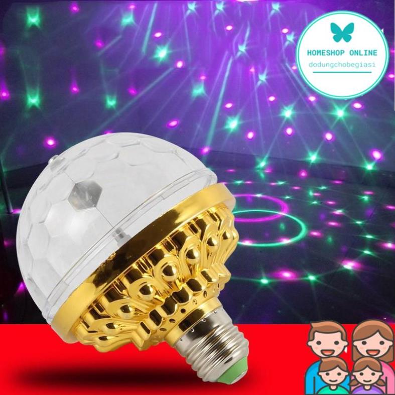 Đèn Led  Pha Lê Xoay 7 Màu Vũ Trường Chớp Nháy Theo Nhạc Bay Phòng, Sân Khấu, Đèn Bay Phòng