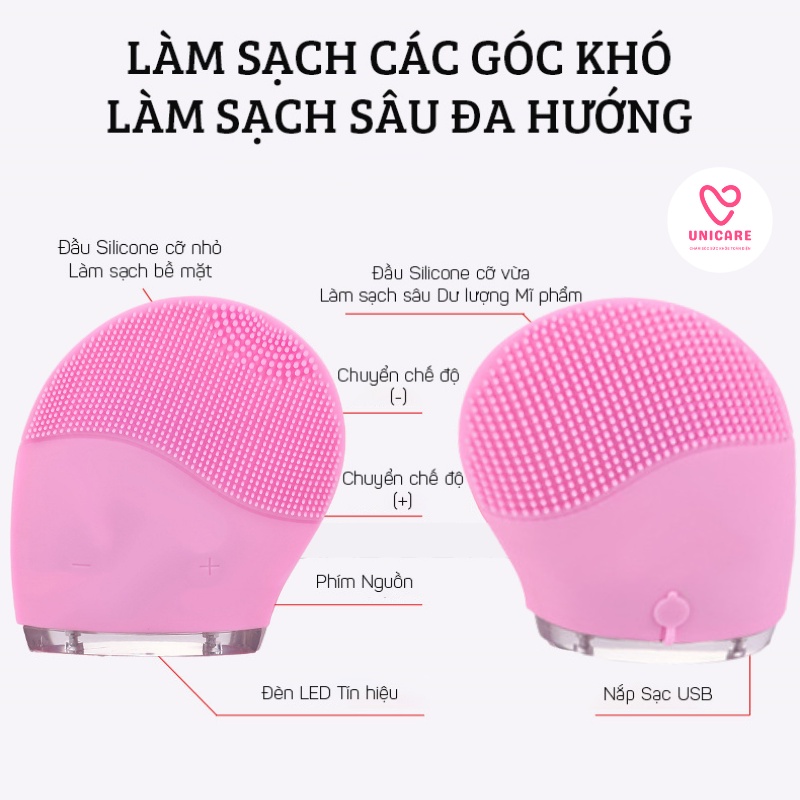 Máy rửa mặt và mát xa nâng cơ mặt Hailicare Feather - Loại bỏ 99% bụi bẩn, bã nhờn - cho mọi loại da -  kèm QUÀ TẶNG