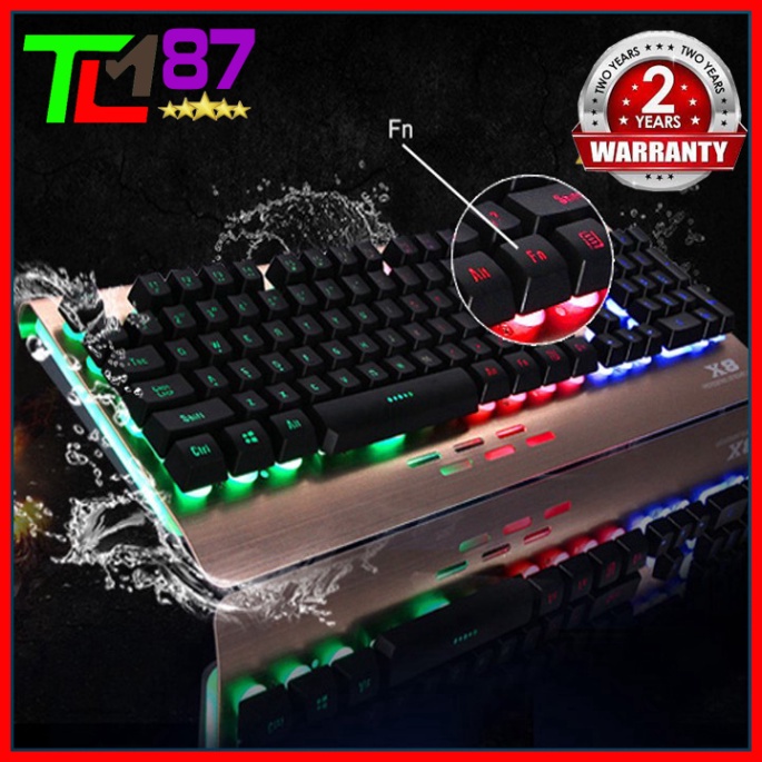 Bàn Phím Máy Vi Tính Laptop Chơi Game COOLERPLUS CPK-X8 Đèn LED 7 Màu - Bàn phím Cơ Keyboard Gaming Có Dây