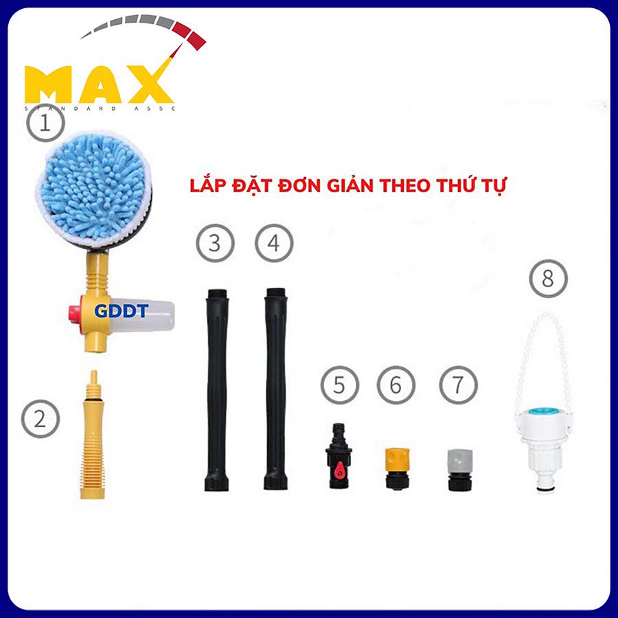 Chổi Rửa Xe Ô Tô MAX STORE Siêu Mịn Xoay 360 Độ Thông Minh Tiện Lợi Đánh Bay Mọi Vết Bẩn