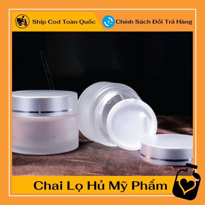 Hũ Chiết Mỹ Phẩm Thủy Tinh Nắp Bạc 50g đựng kem , phụ kiện du lịch , phụ kiện du lịch