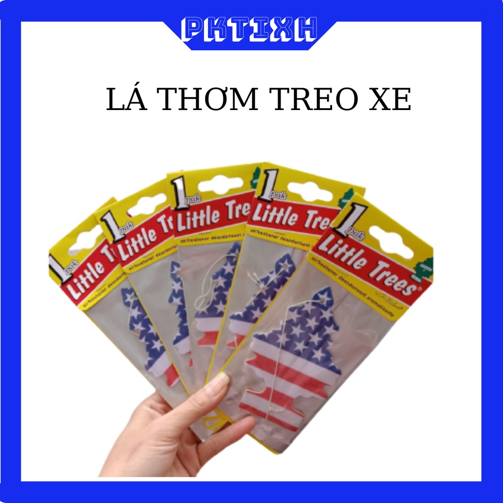 COMBO 5 Lá thơm treo gương xe hơi.miếng thơm treo ô tô hương vani hàng chính hãng