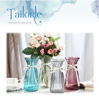 【TAILORLE】Lọ thủy tinh đựng hoa khía múi khế đáy tròn phong cách Bắc Âu trang trí nhà cửa, bàn làm việc