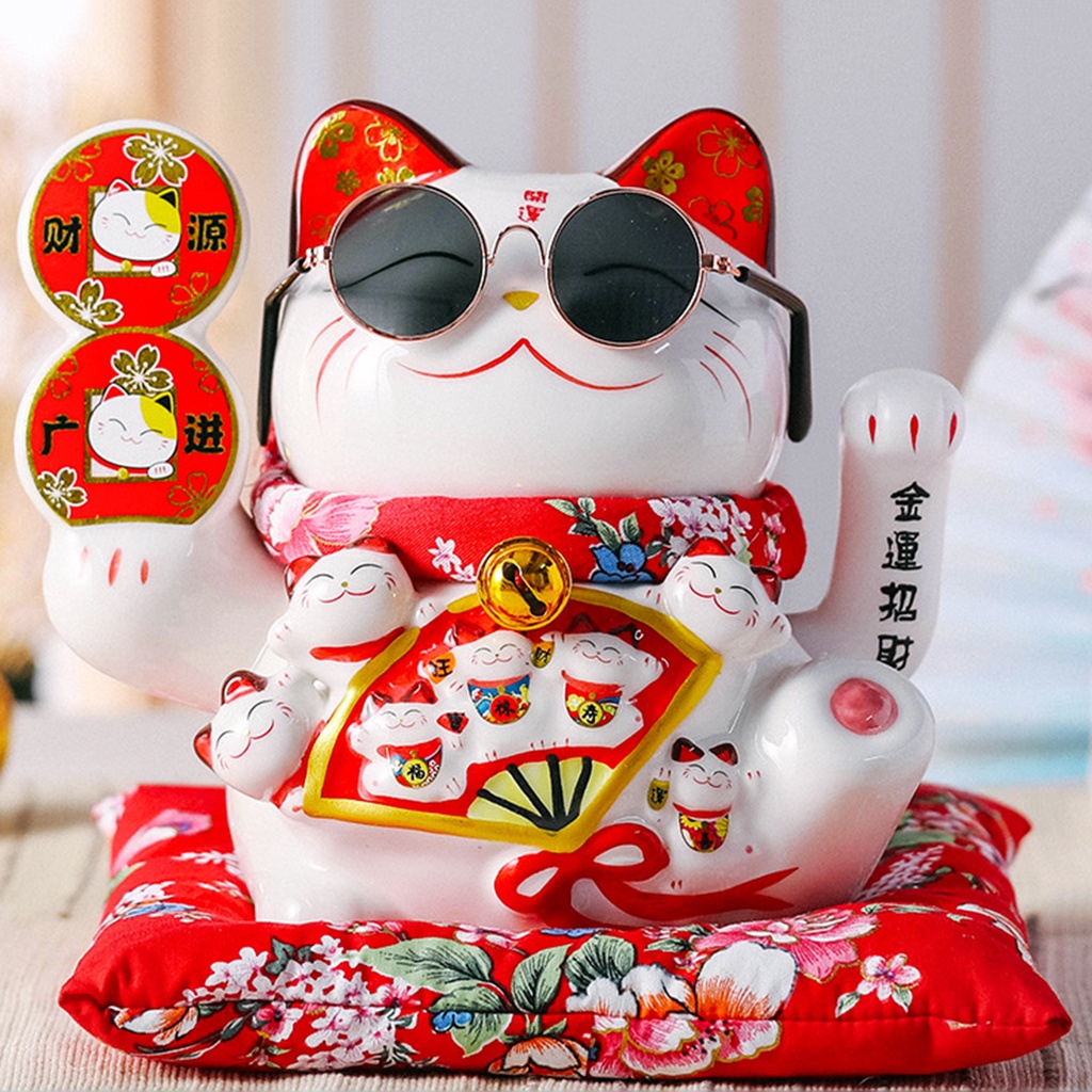 [COD] 2022 Con mèo may mắn Trang trí Con heo đất Món quà con mèo may mắn Năm mới Chúc may mắn Trang trí nội thất Món quà thủ công