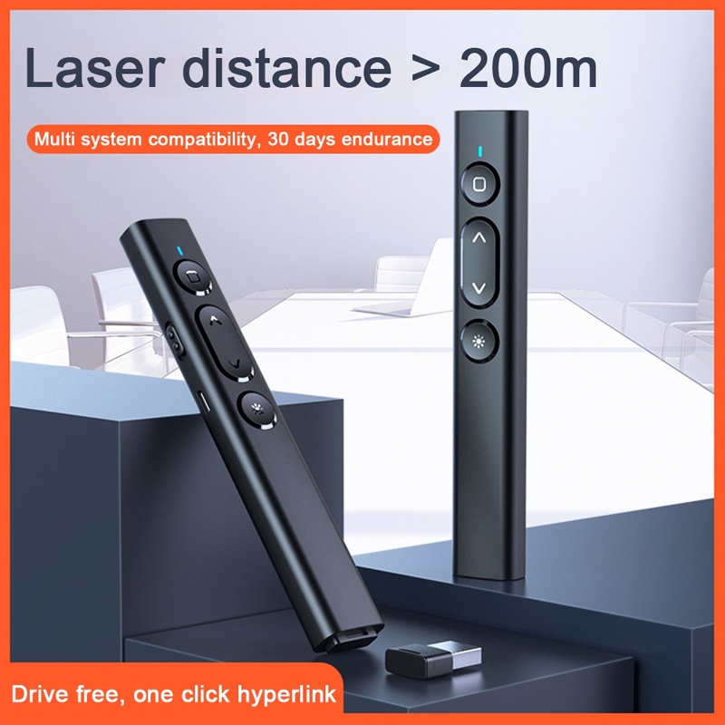 Bút Chiếu Tia Laser Đỏ Điều Khiển Từ Xa Không Dây 2.4Ghz Cổng USB Cho Văn Phòng/Tại Học