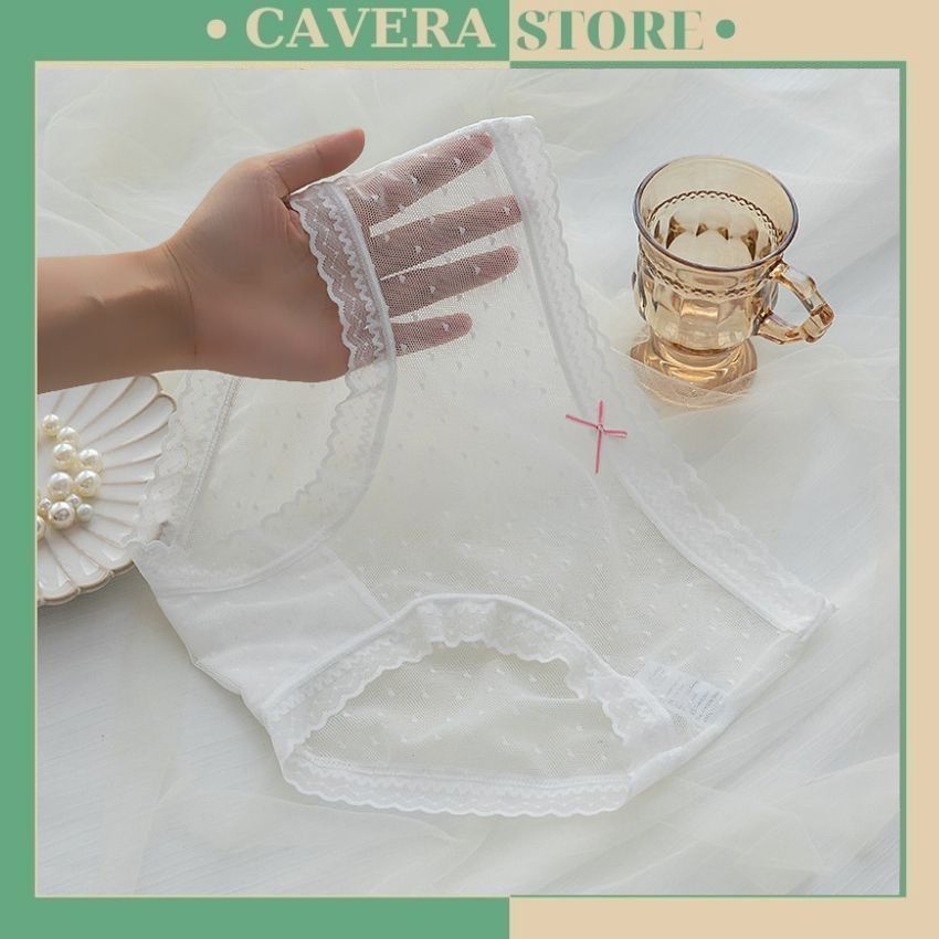 Quần lót ren xuyên thấu đính nơ sexsy Cao Cấp, quần chịp nữ ren co giãn 4 chiều thoáng mát gợi cảm - L1021