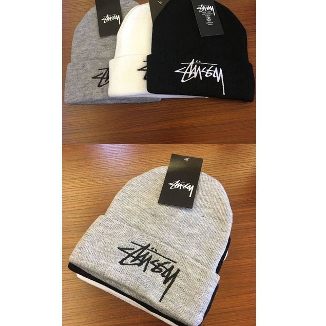 Nón len giữ ấm thêu chữ đơn giản thời trang thu đông 2021 cho nam và nữ