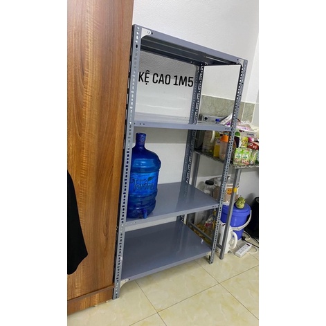 Kệ sắt V lỗ đa năng 4 tầng - Cao 1,5m, dài 1m, rộng 0.3