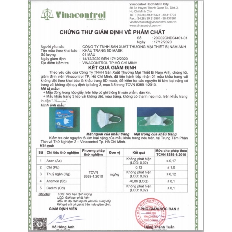 Khẩu trang 5D Màu Trắng FAMAPRO thuộc công ty Nam Anh hộp 10 chiếc dày 3 lớp vải không dệt