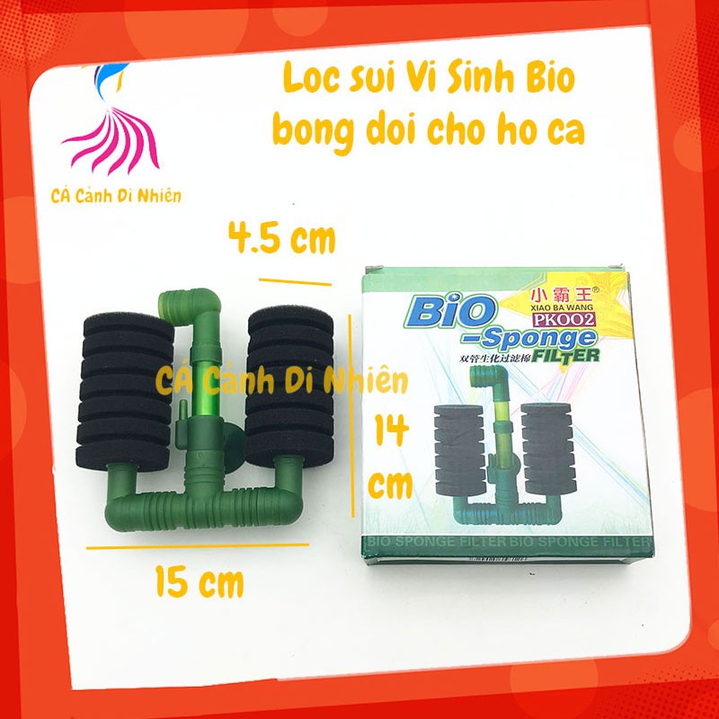 Lọc vi sinh Bio-Sponge PK002 lọc sủi bông đôi cho hồ cá cảnh