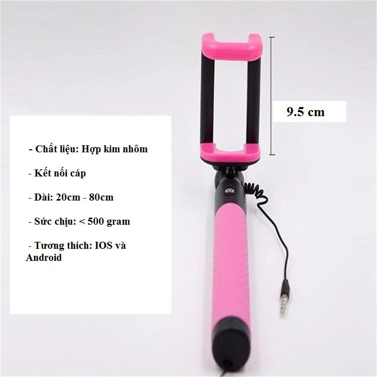 Gậy Chụp Hình Tự Sướng Selfie Stick Compact D12s