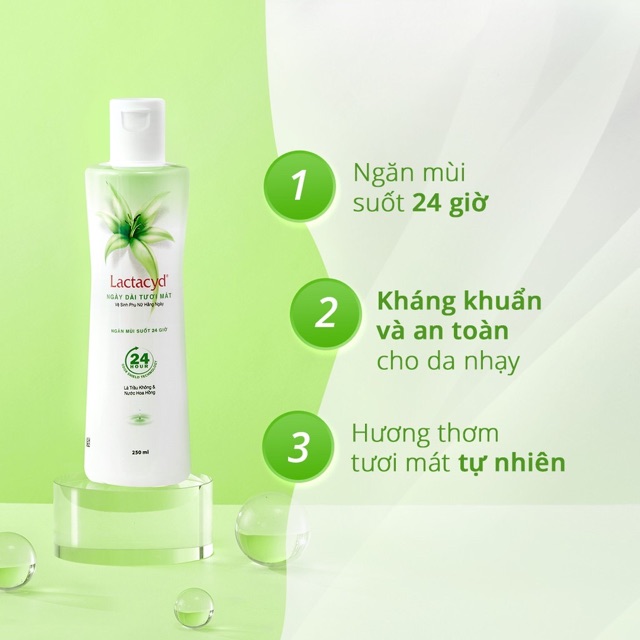 Dung dịch vệ sinh phụ nữ Lactacyd Ngày Dài Tươi Mát 250ml