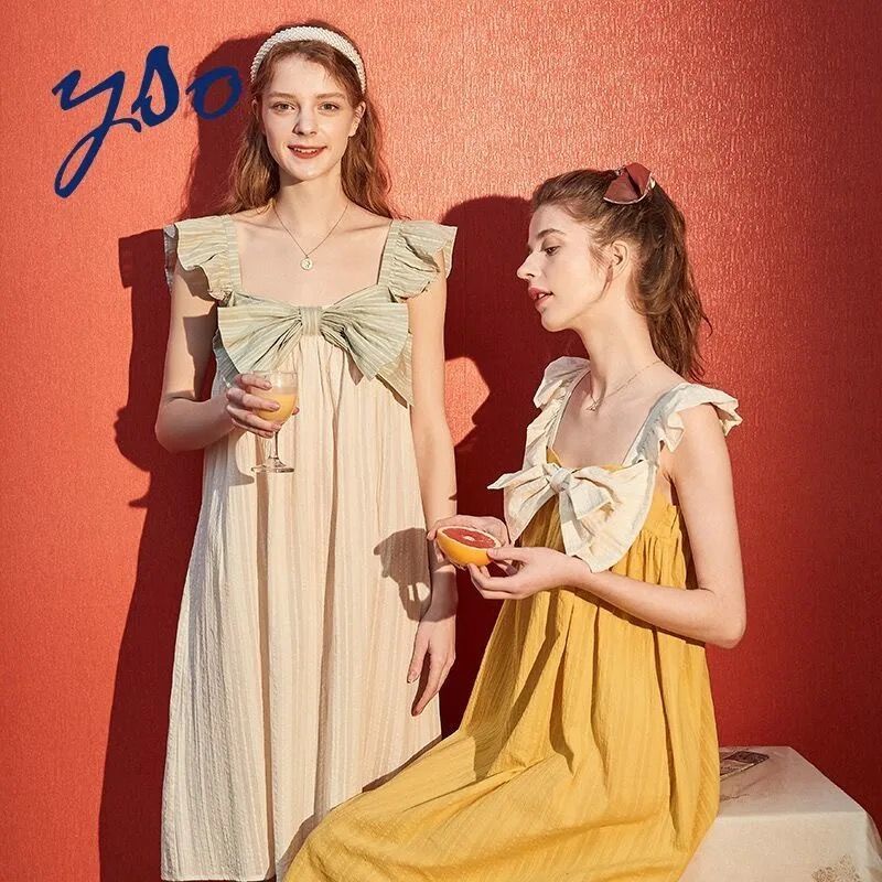 Đầm Ngủ Hai Dây 100% Cotton Thời Trang Mùa Hè Cho Nữ