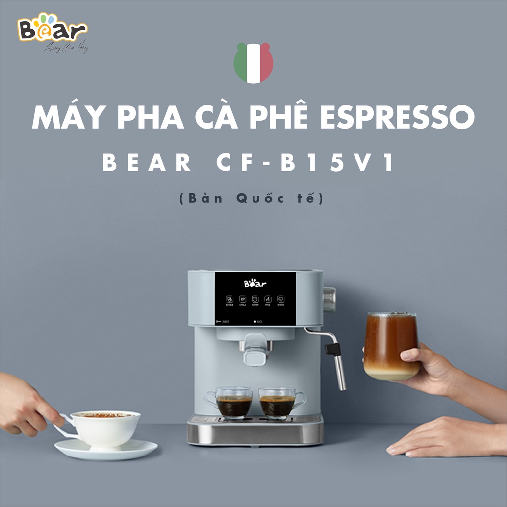 Máy Pha Cà Phê Bear Pha Cafe, Espresso Phù Hợp Gia Đình, Văn Phòng, Công Ty CF-B15V1