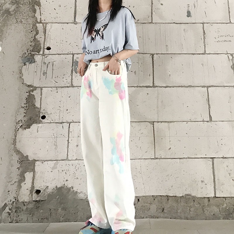  Quần Jeans Dáng Dài Lưng Cao Ống Rộng Kiểu Hàn Quốc Hợp Thời Trang | BigBuy360 - bigbuy360.vn