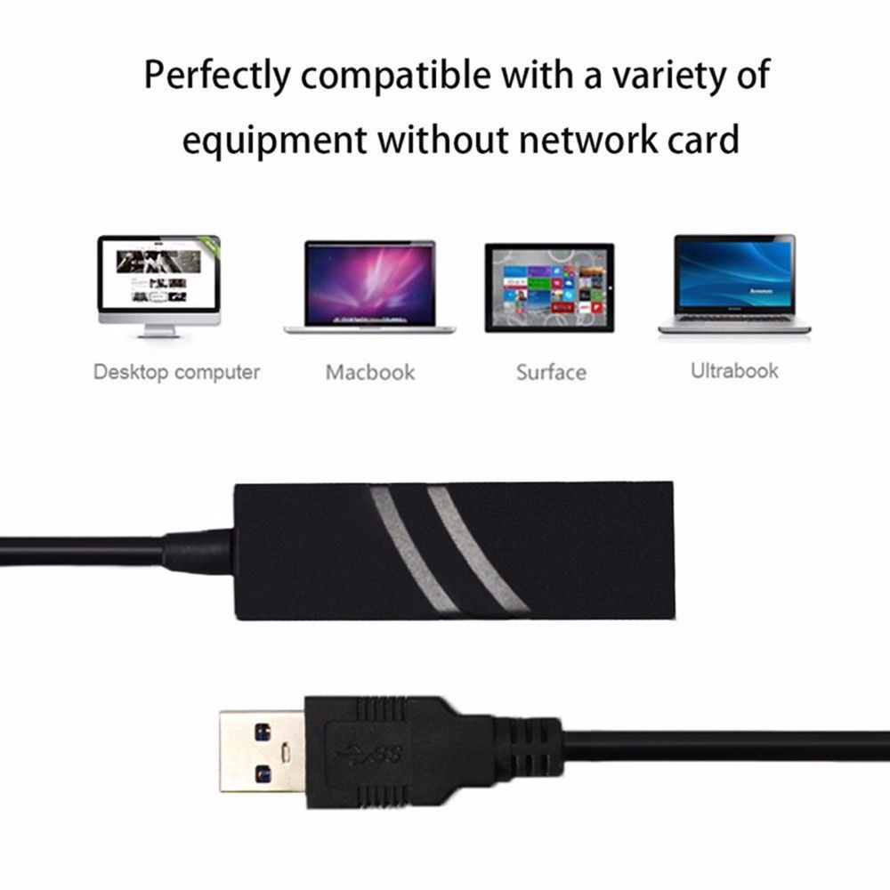 Bộ Chuyển Đổi Mạng Lan Usb 3.0 Sang 10 / 100 / 1000 Mbps Gigabit Rj45 Cho Pc Mac Em