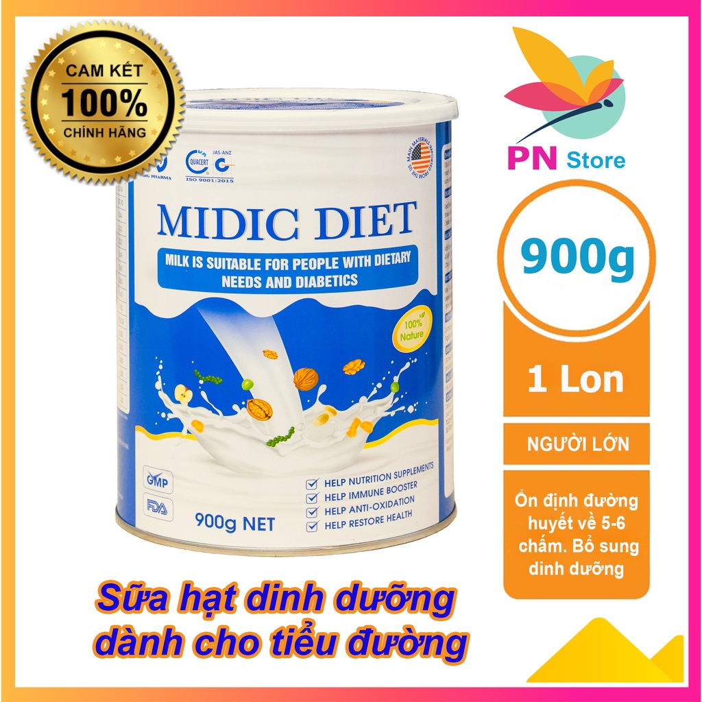 Sữa Tiểu Đường Midic Diet 900g - Dinh dưỡng chuyên biệt cho người tiểu đường
